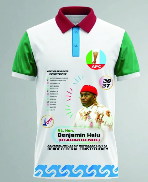 Campaign polo — manifesto printed down the front
