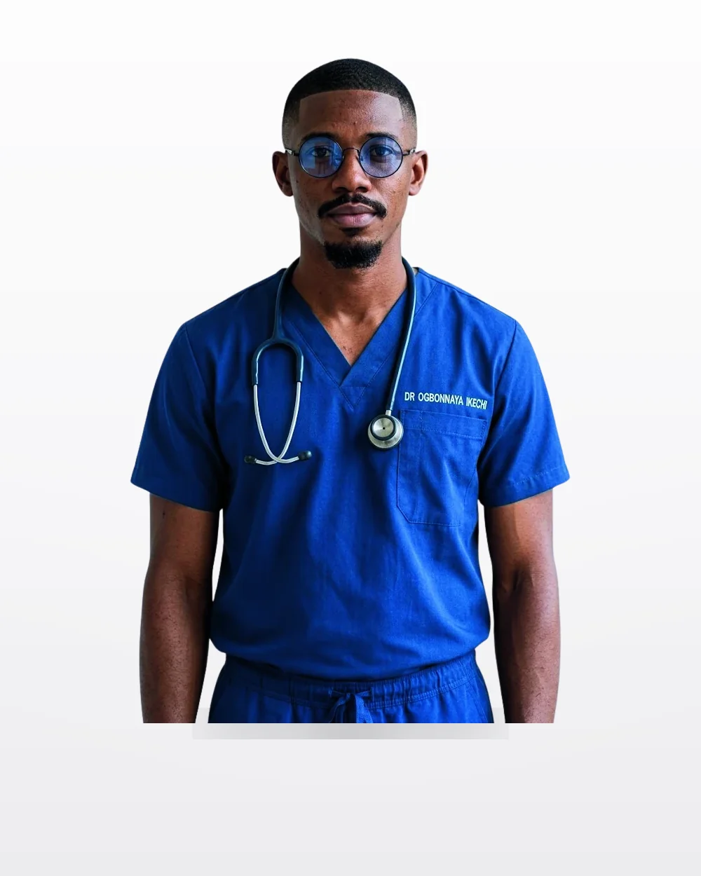 Hospital Scrub Set — V-Neck Top & Drawstring Trouser