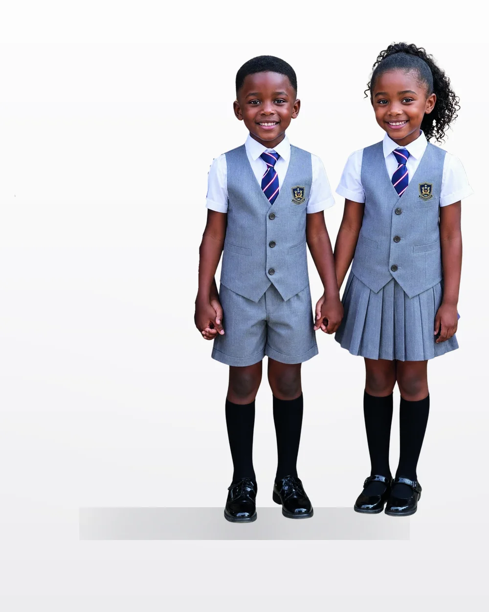 School Uniform Set — Shirt, Waistcoat, Tie & Bottom