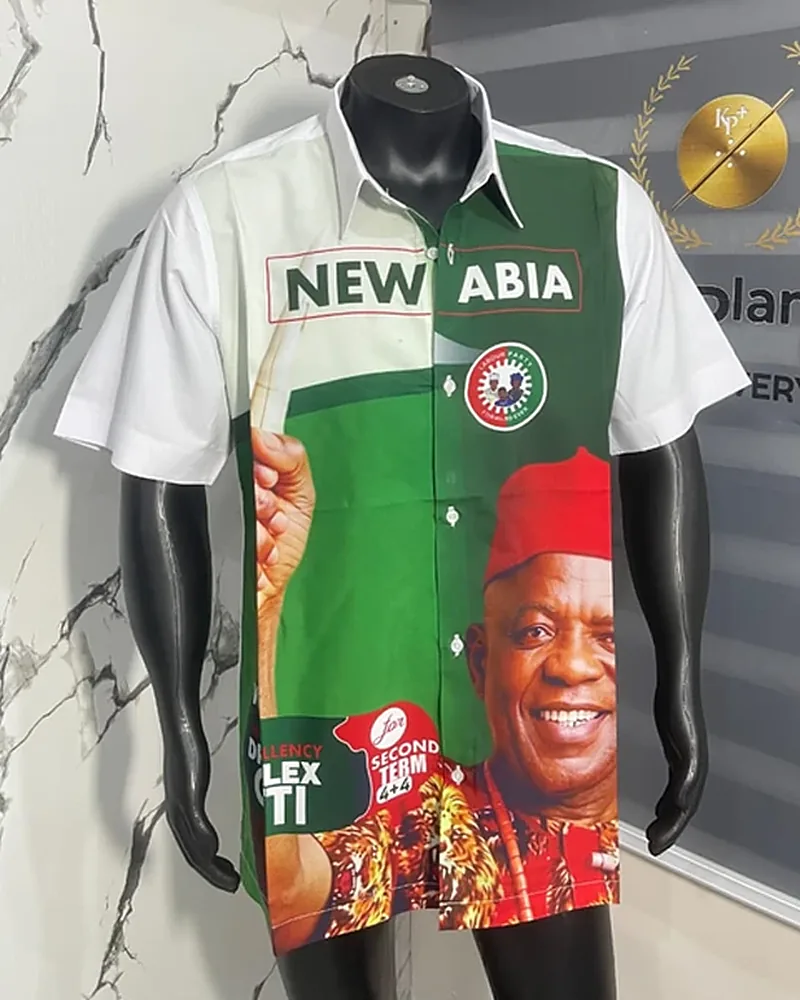 Campaign Button-Down — "New Abia" Panel Print