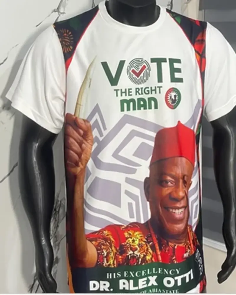 Campaign Tee — Ankara Trim, Photo Front